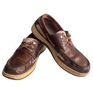 Sebago Mens Size 11 Leather Preppy Dockside Nautical Marine Boat Lace Up Shoes